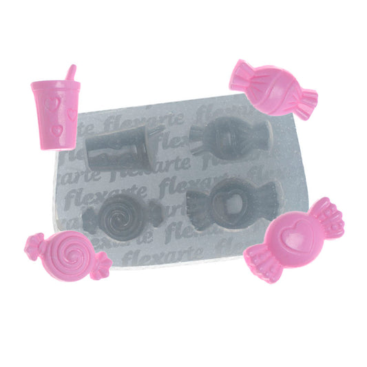 Molde de  Silicone 729 - Bombons + Copinho Suco