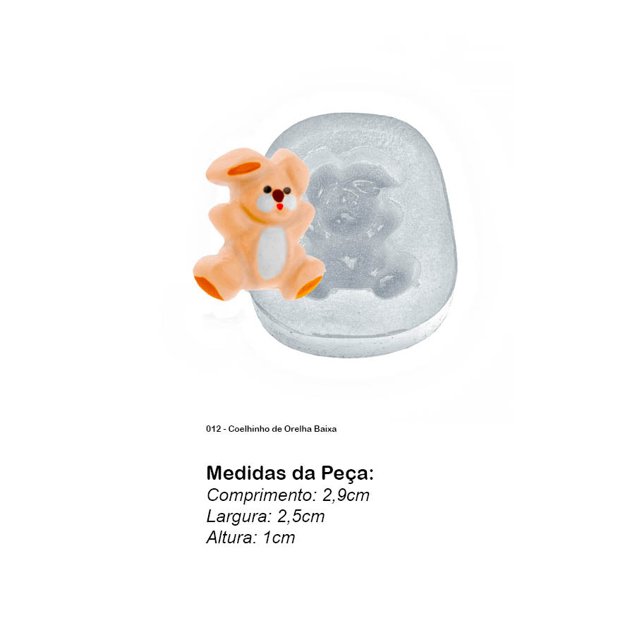 Molde de Silicone 012 - Coelhinho de Orelha Baixa