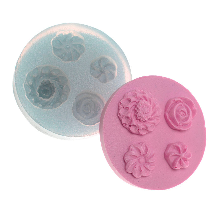 Molde de  Silicone 044 - Quarteto de Botões