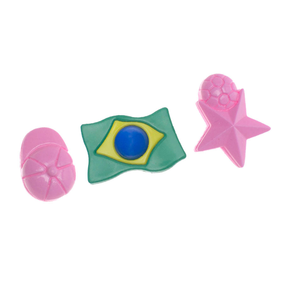Molde de Silicone 793 - Bandeira Brasil + Boné + Bola - Copa