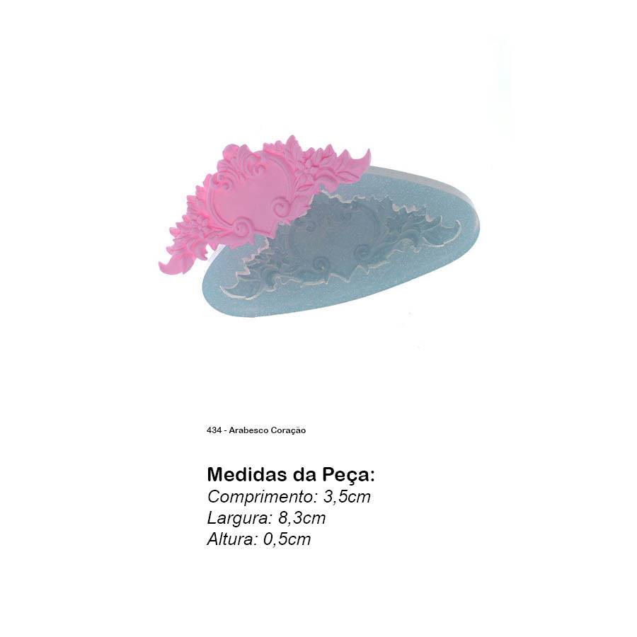 Molde de Silicone 434 - Arabesco Coração