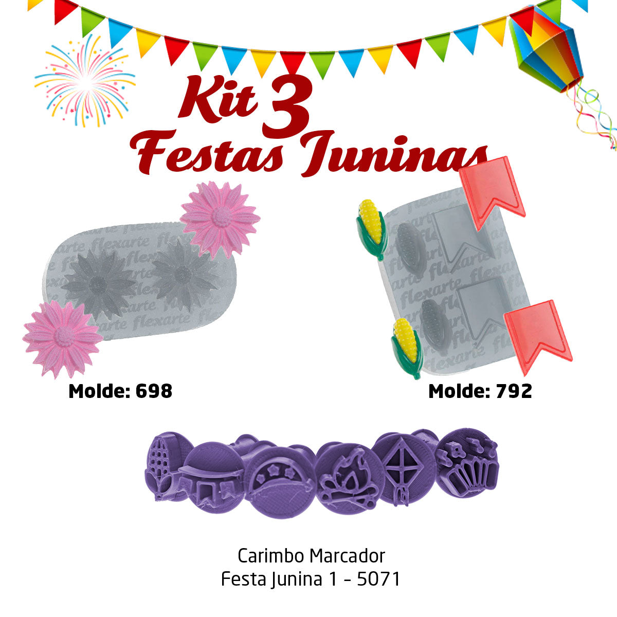 Kit 3 - Festas Juninas - Arraiá da Flexarte