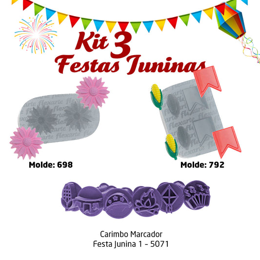 Kit 3 - Festas Juninas - Arraiá da Flexarte