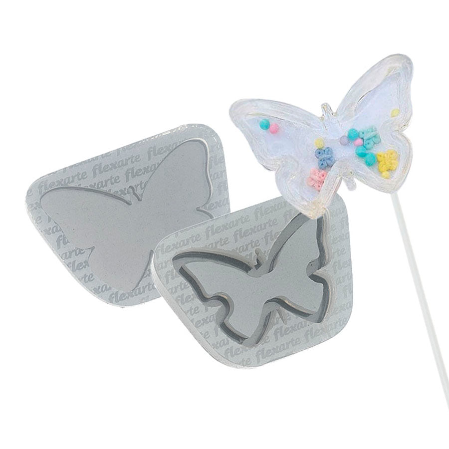 Molde de Silicone 605 - Pirulito Borboleta Chocalho