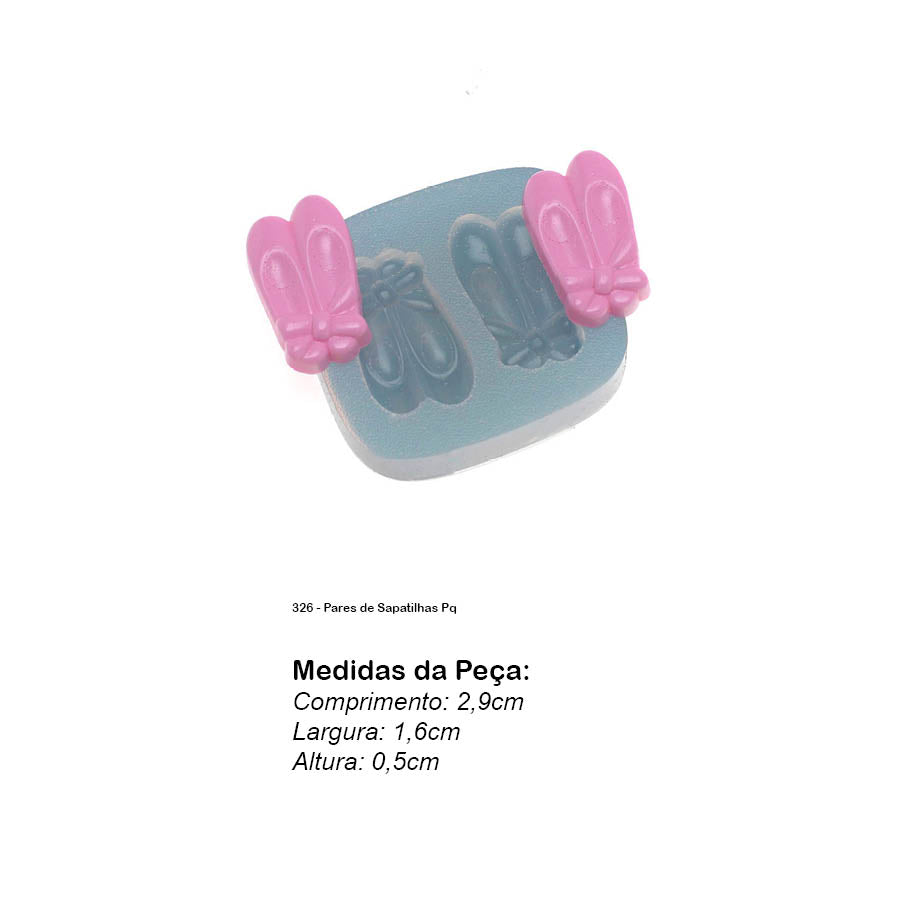 Molde de Silicone 326 - Pares de Sapatilhas Pq