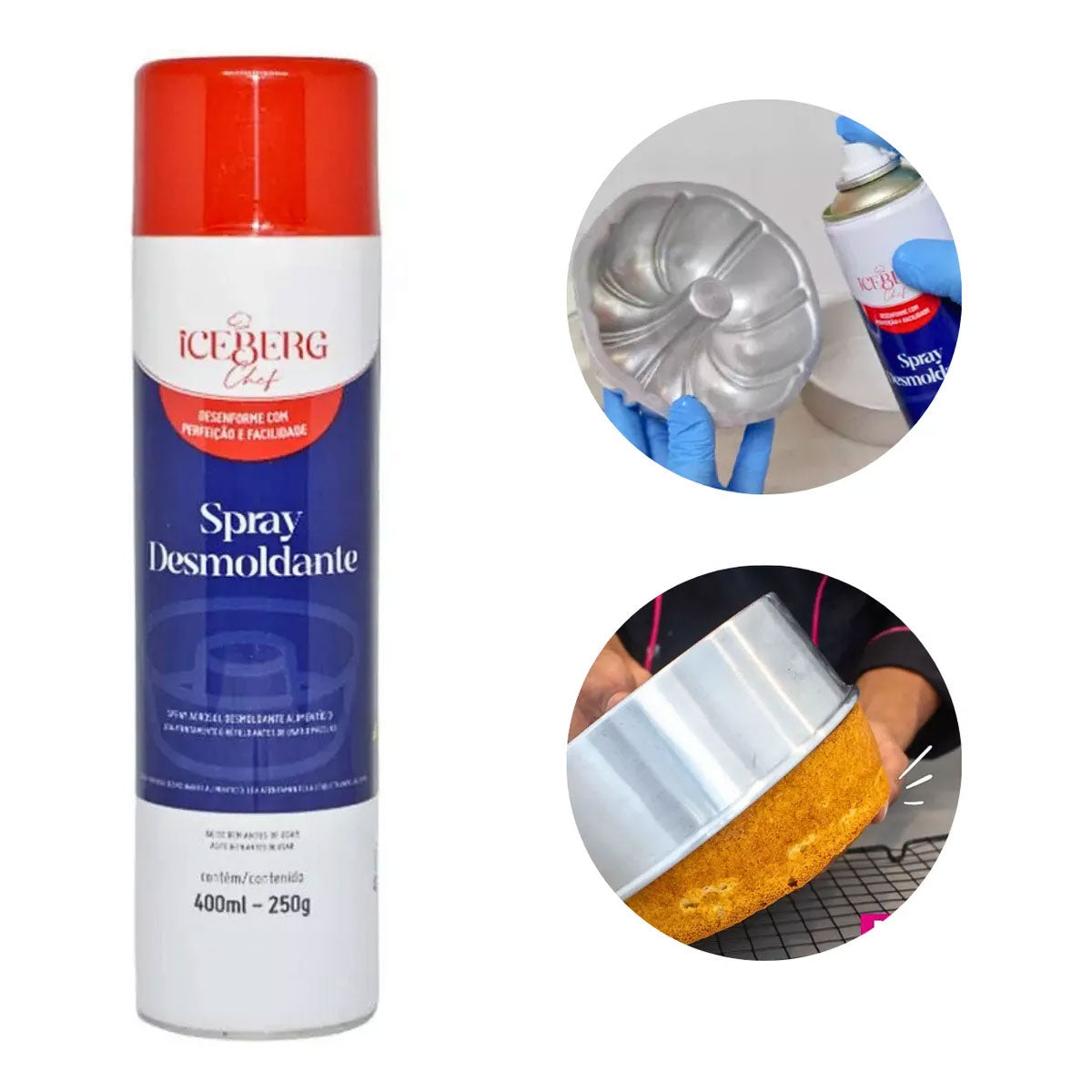 Desmoldante Spray para bolos - 400ml/250g Iceberg