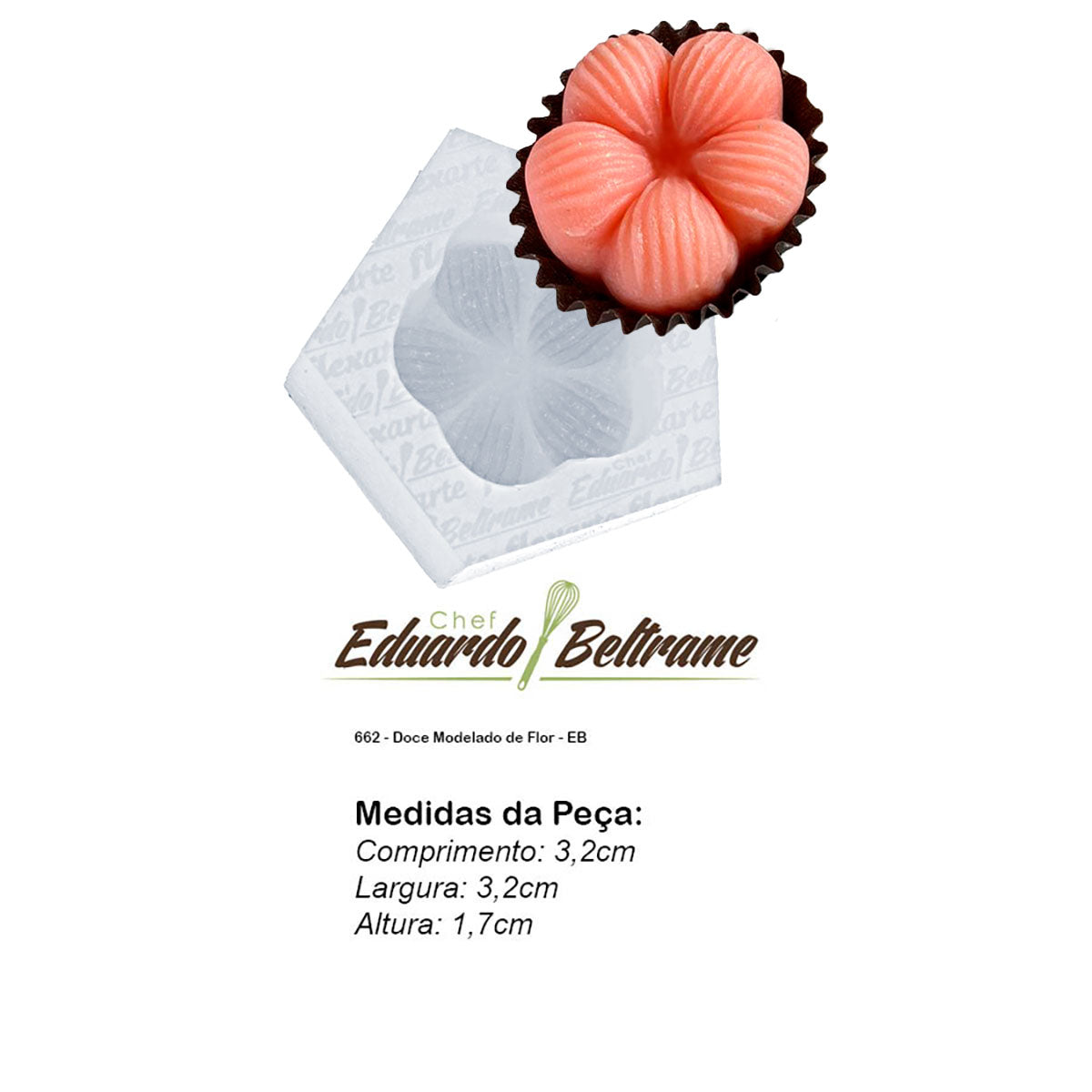 Molde de Silicone 662 - Doce Modelado de Flor - EB