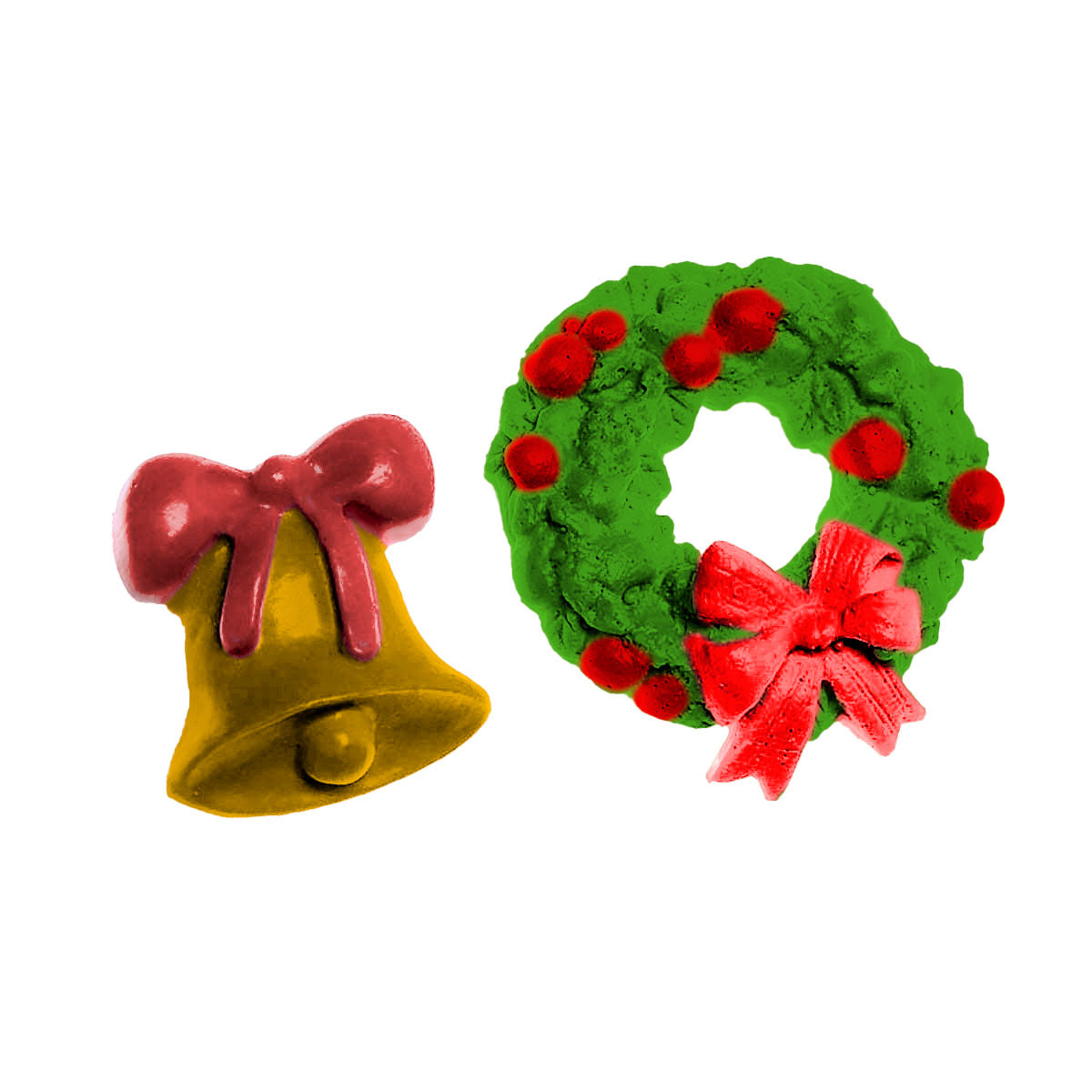 Molde de Silicone 169 - Guirlanda de Natal + Sino Flexarte