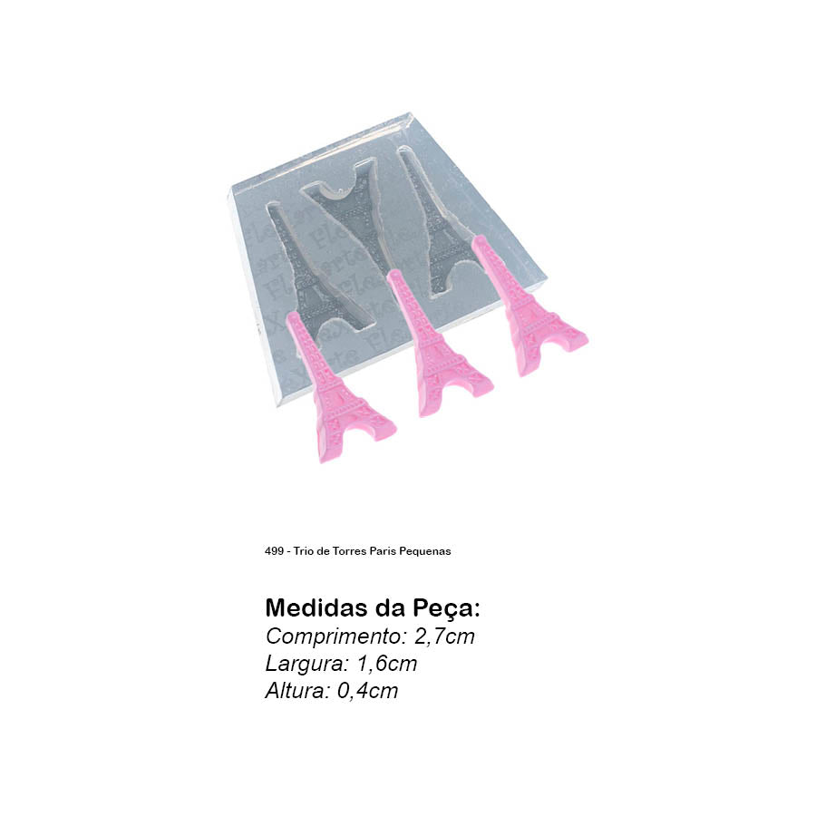 Molde de Silicone 499 - Trio de Torres Paris Pequenas