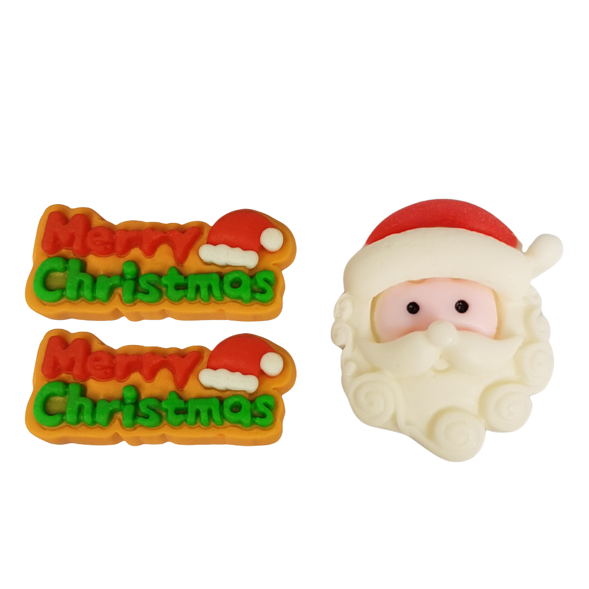 Molde de Silicone 1018 - Papai Noel + Merry Christmas NATAL