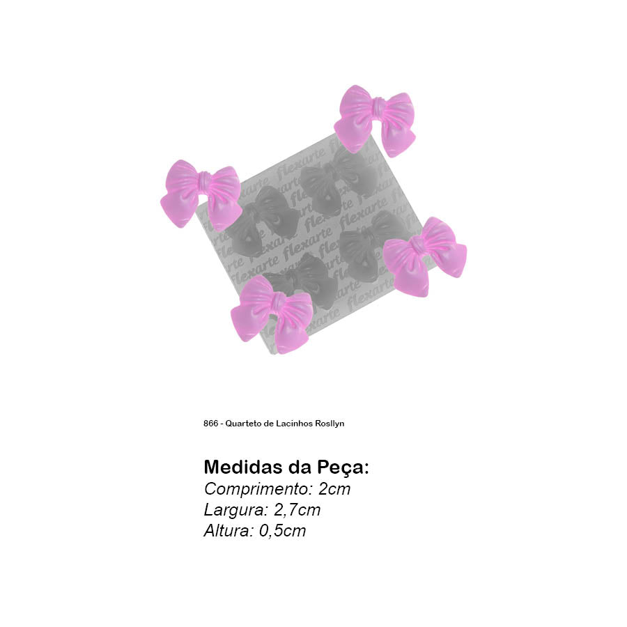 Molde de Silicone 866 - Quarteto de Lacinhos Rosllyn