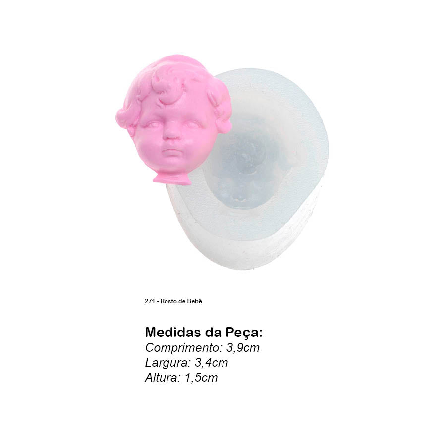 Molde de Silicone 271 - Rosto de Bebê