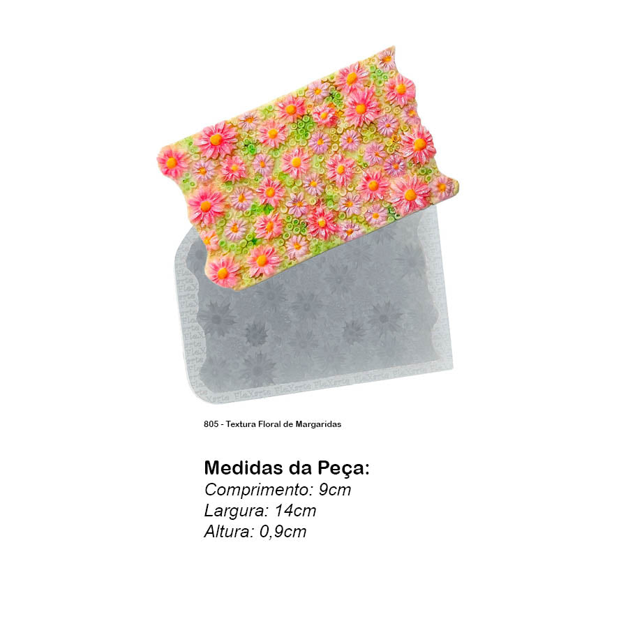 Molde de Silicone 805 - Textura Floral de Margaridas