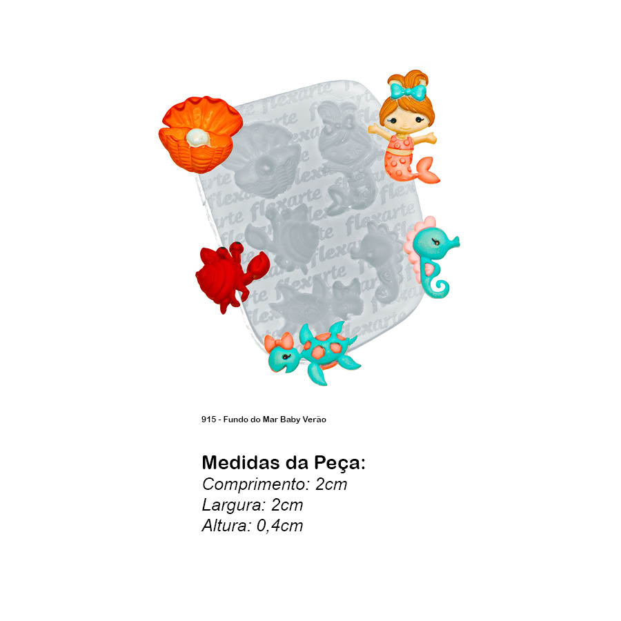 Molde de Silicone 915 - Fundo do Mar Baby Verão