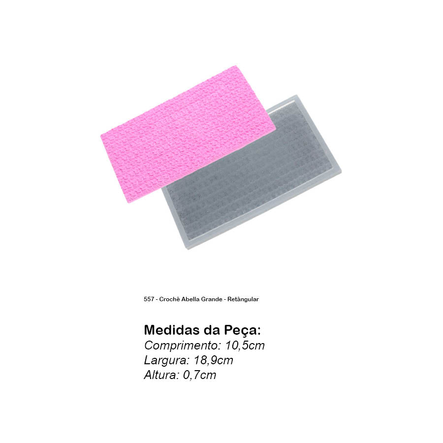 Molde de Silicone 557 - Crochê Abella Grande - Retângular