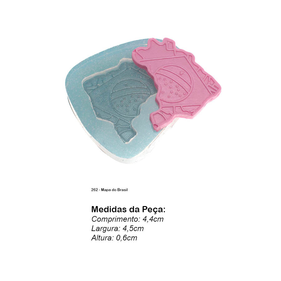 Molde de Silicone 262 - Mapa do Brasil