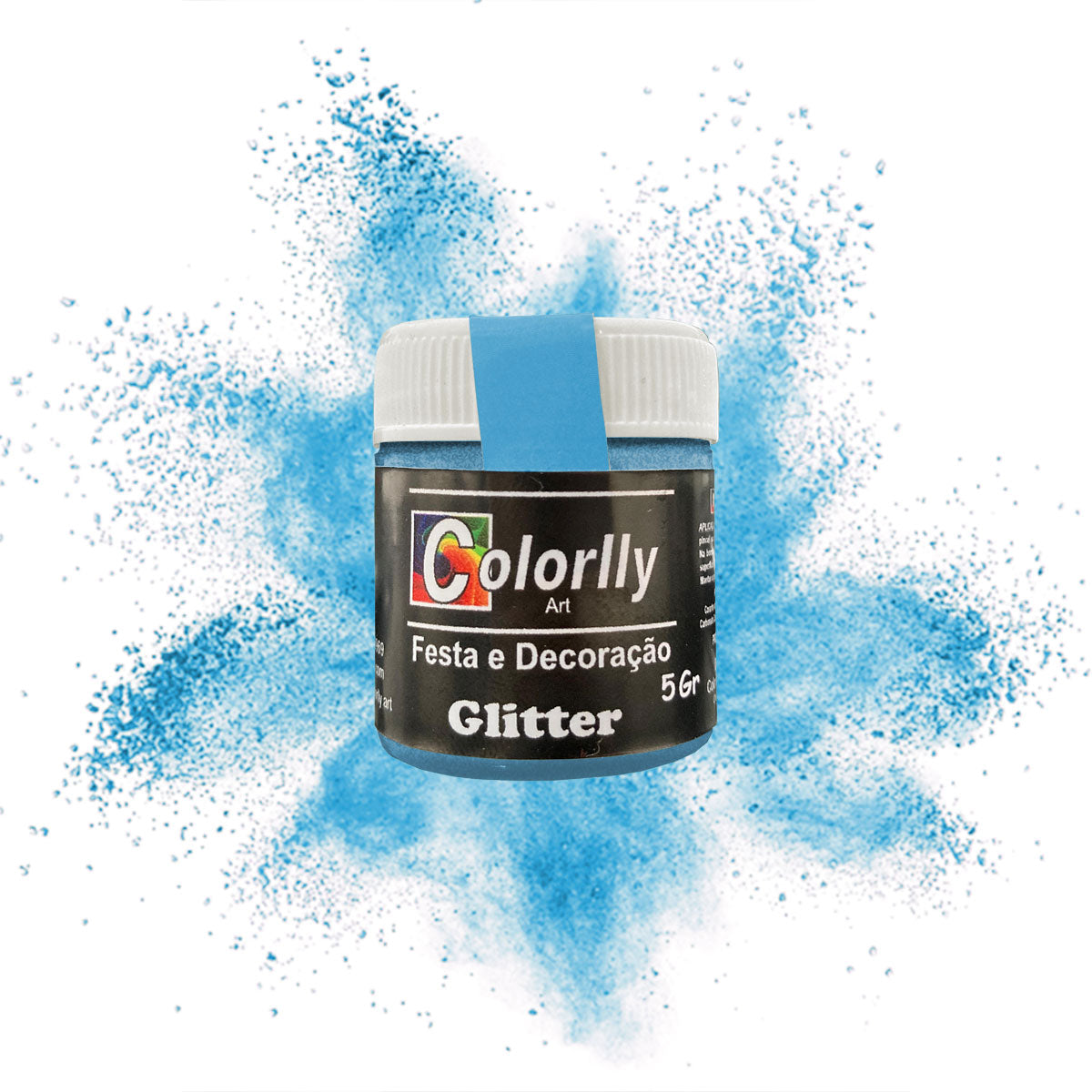 Pó para decoração - Glitter Turquesa 5g - Colorlly
