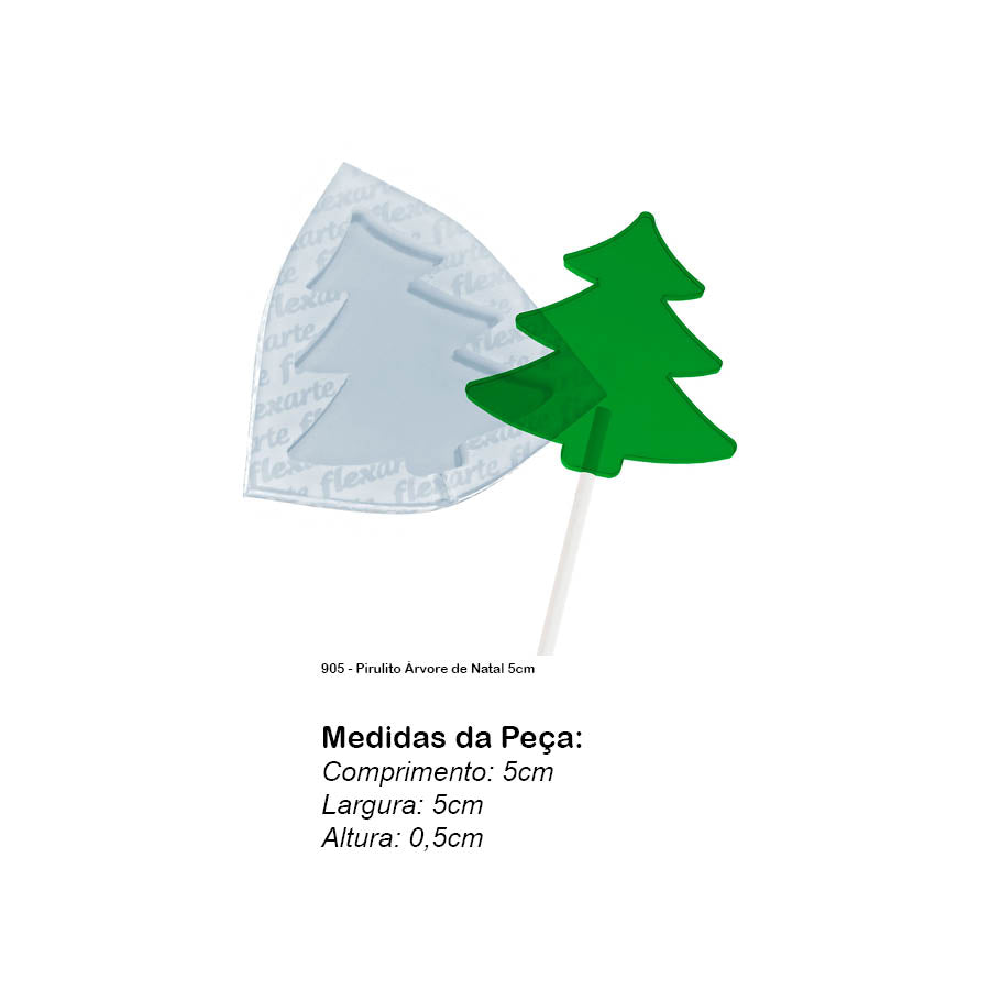 Molde de Silicone 905 - Pirulito Árvore de Natal 5cm