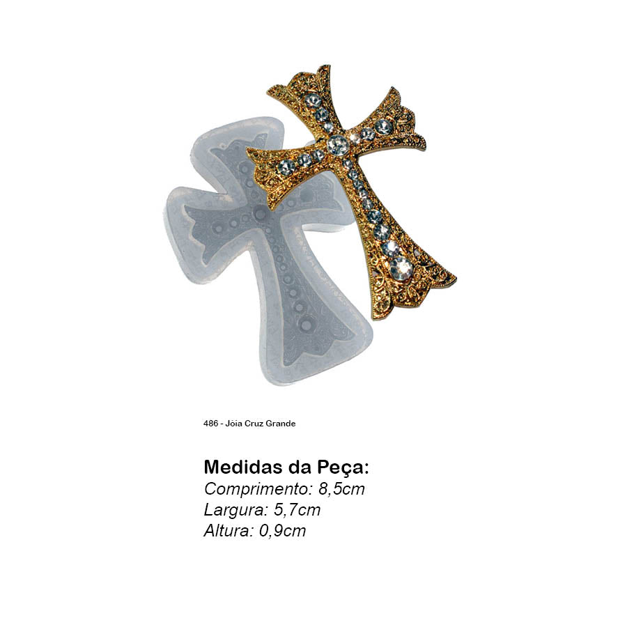 Molde de Silicone 486 - Jóia Cruz Grande