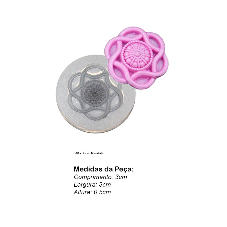 Molde de  Silicone 048 - Botão Mandala