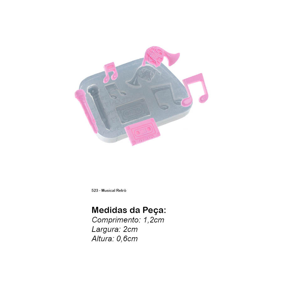 Molde de Silicone 523 - Musical Retrô