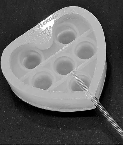 Kit C 2 Moldes Pirulitos Fidget 6,5cm Coração + Isomalt 150g