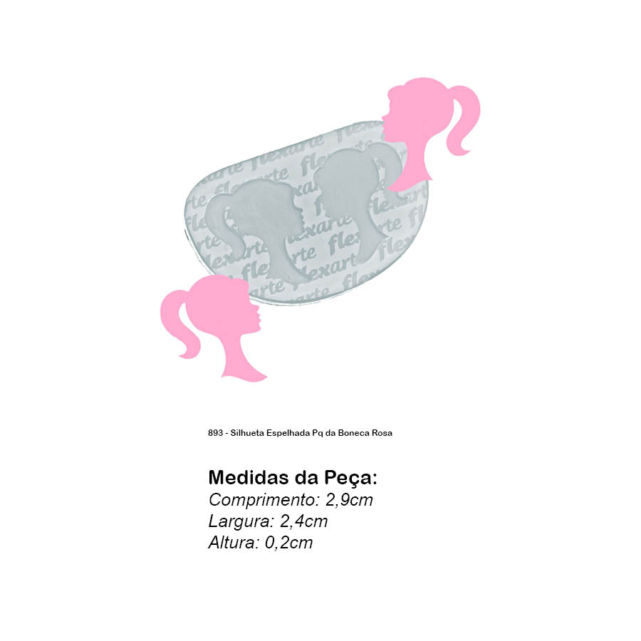 Molde de Silicone 893 - Silhueta Espelhada Pq da Boneca Rosa