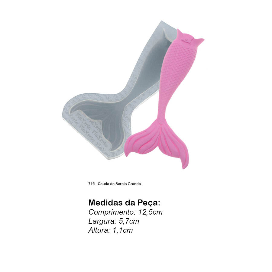 Molde de Silicone 716 - Cauda de Sereia Grande