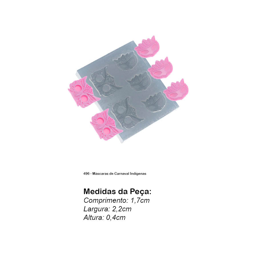 Molde de Silicone 496 - Máscaras de Carnaval Indígenas