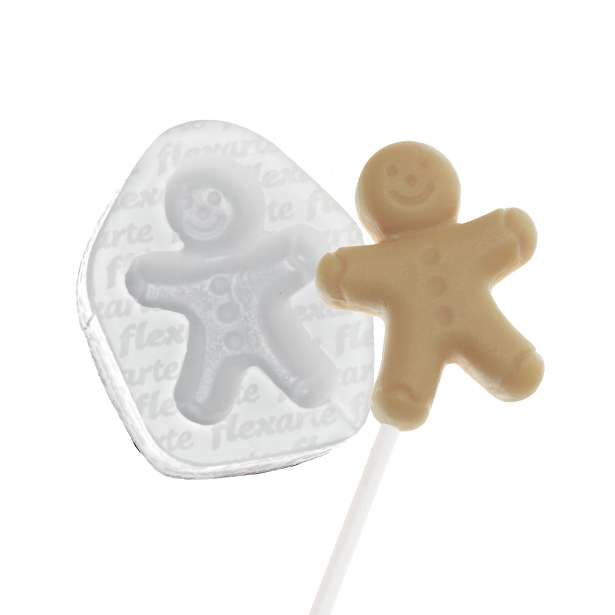 Molde de Silicone 903 - Pirulito / Mexedor - Gingerbread 4cm - Natal