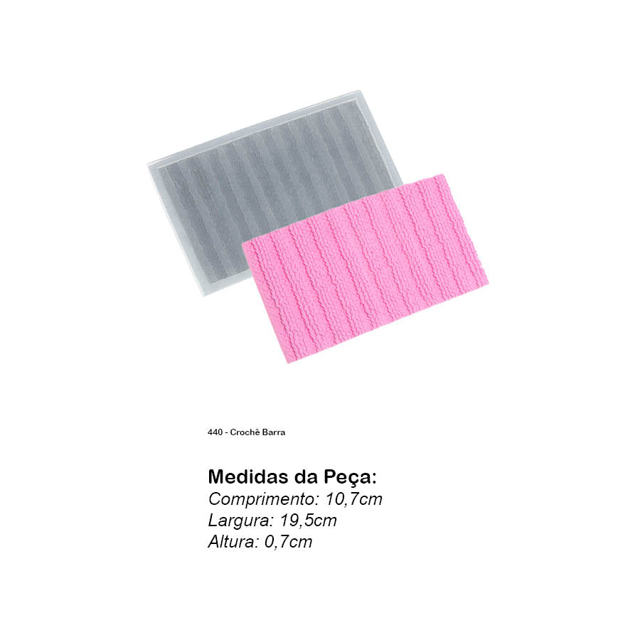 Molde de Silicone 440 - Crochê Barra