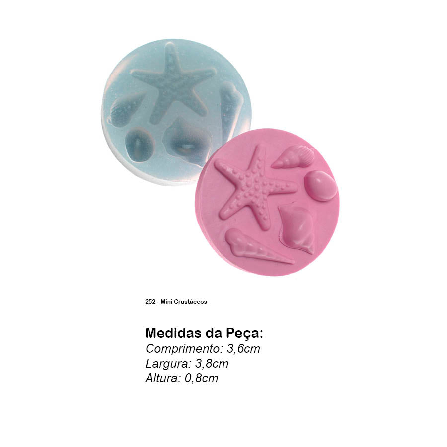 Molde de Silicone 252 - Mini Crustáceos