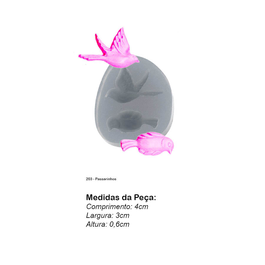 Molde de Silicone 203 - Passarinhos