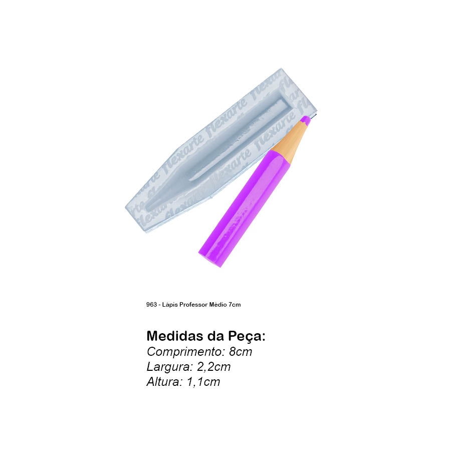 Molde de Silicone 963 - Lápis Professor Médio 7cm