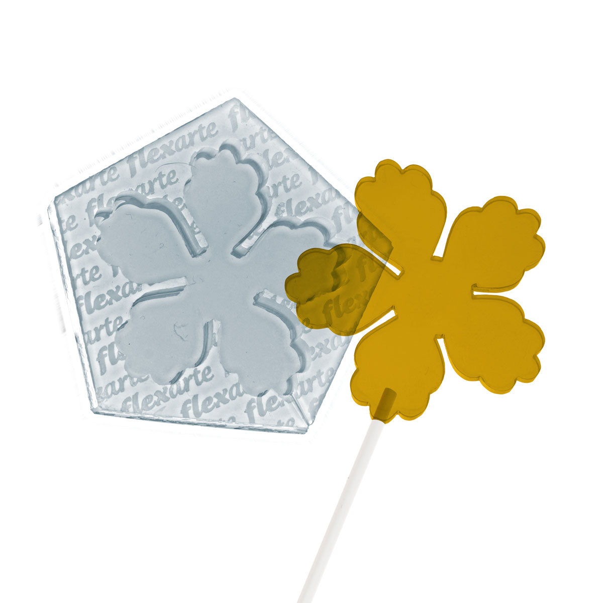 Molde de Silicone 910 - Pirulito de Flor com 5 Lados 5cm