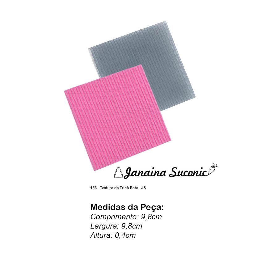Molde de Silicone 153 - Textura de Tricô Reto - JS