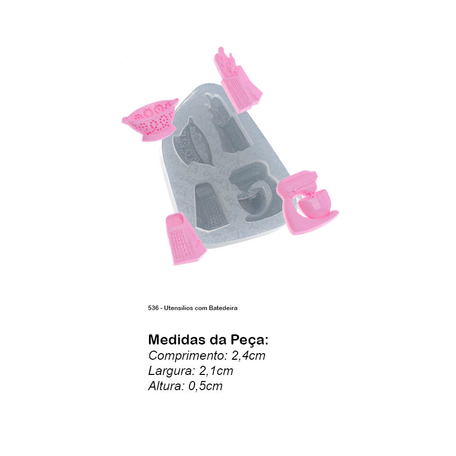 Molde de Silicone 536 - Utensílios com Batedeira