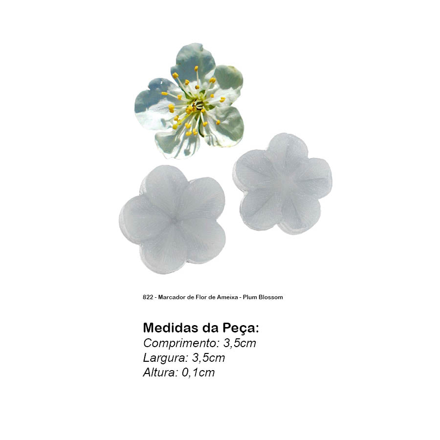 Molde de Silicone 822 - Marcador de Flor de Ameixa - Plum Blossom