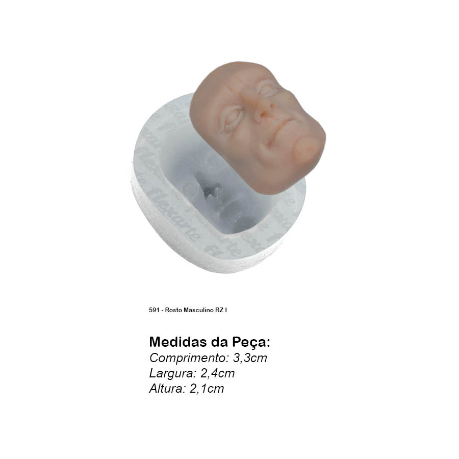 Molde de Silicone 591 - Rosto Masculino RZ I