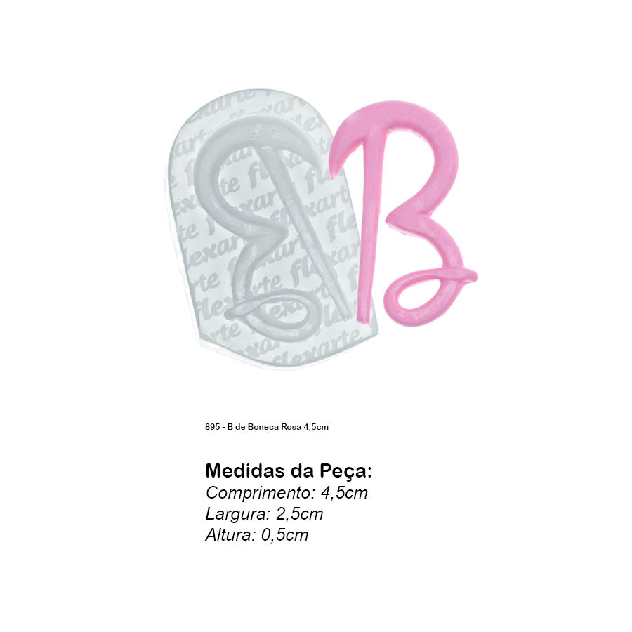 Molde de Silicone 895 - B de Boneca Rosa 4,5cm