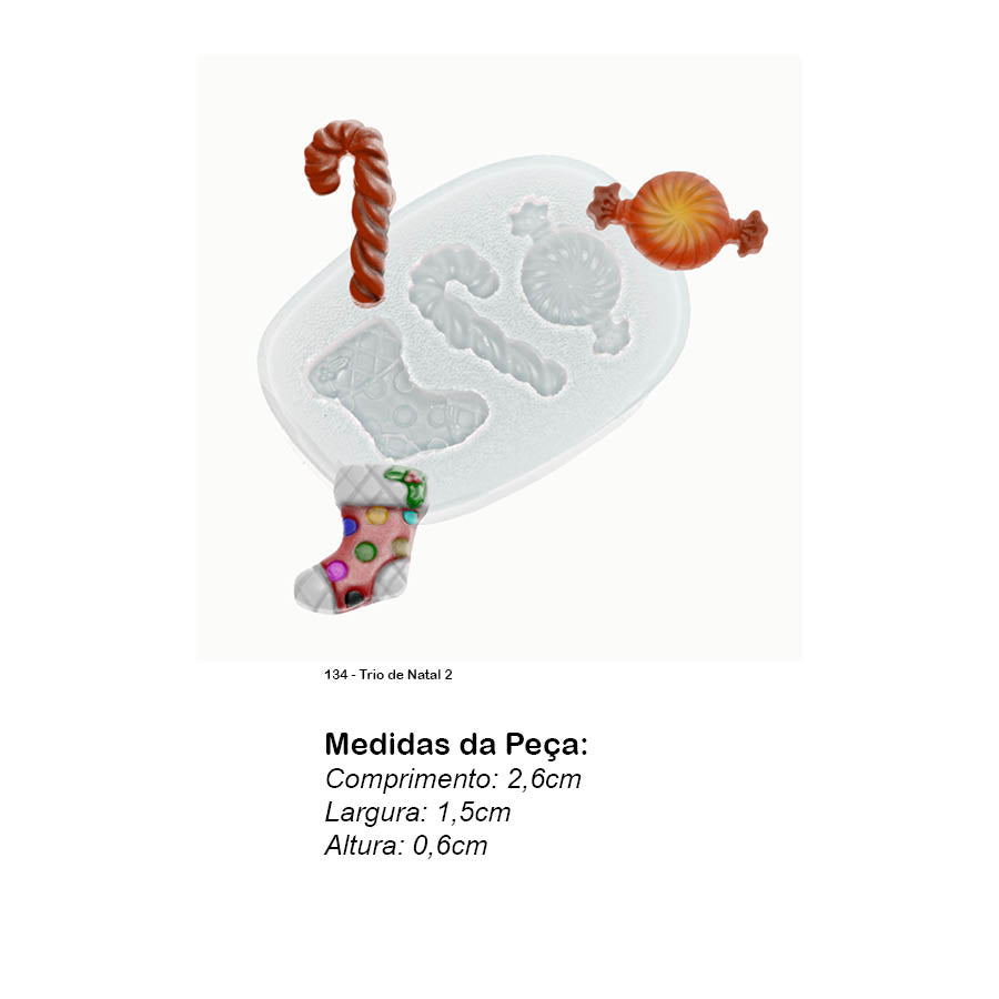 Molde de Silicone 134 - Trio de Natal 2