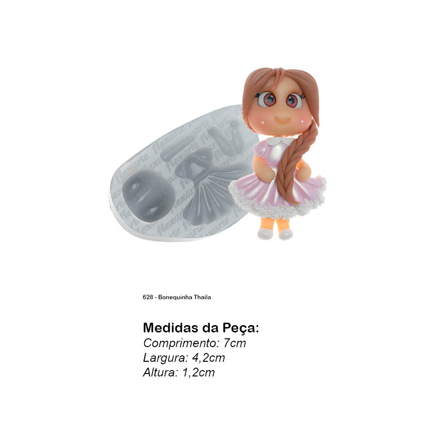 Molde de Silicone 628 - Bonequinha Thaila