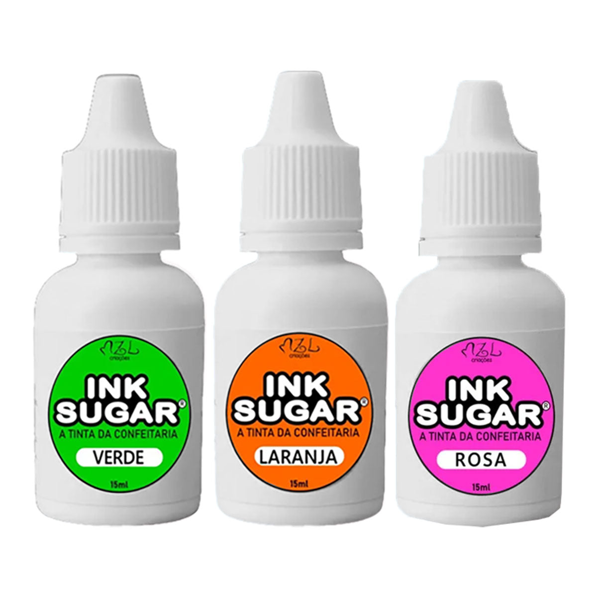 Kit Ink Sugar Trio Clássico B (Verde, Rosa e Laranja)