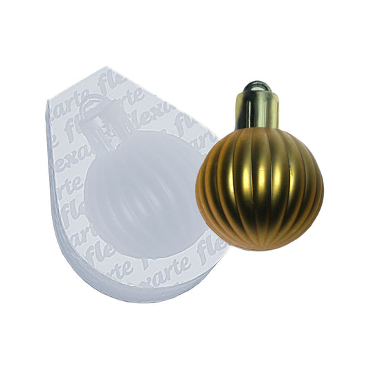 Molde de  Silicone 985 - Bolinha de Natal Estriada 2,8cm