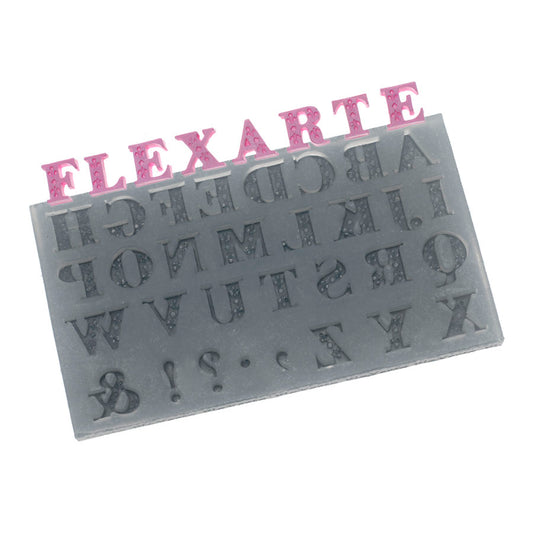 Molde de  Silicone 617 - Alfabeto Detalhado Pequeno