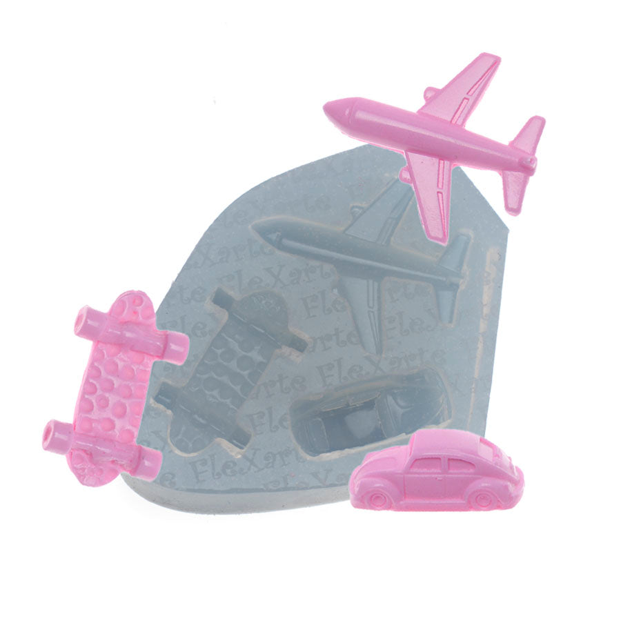 Molde de Silicone 057 - Brinquedos Skate + Fusca