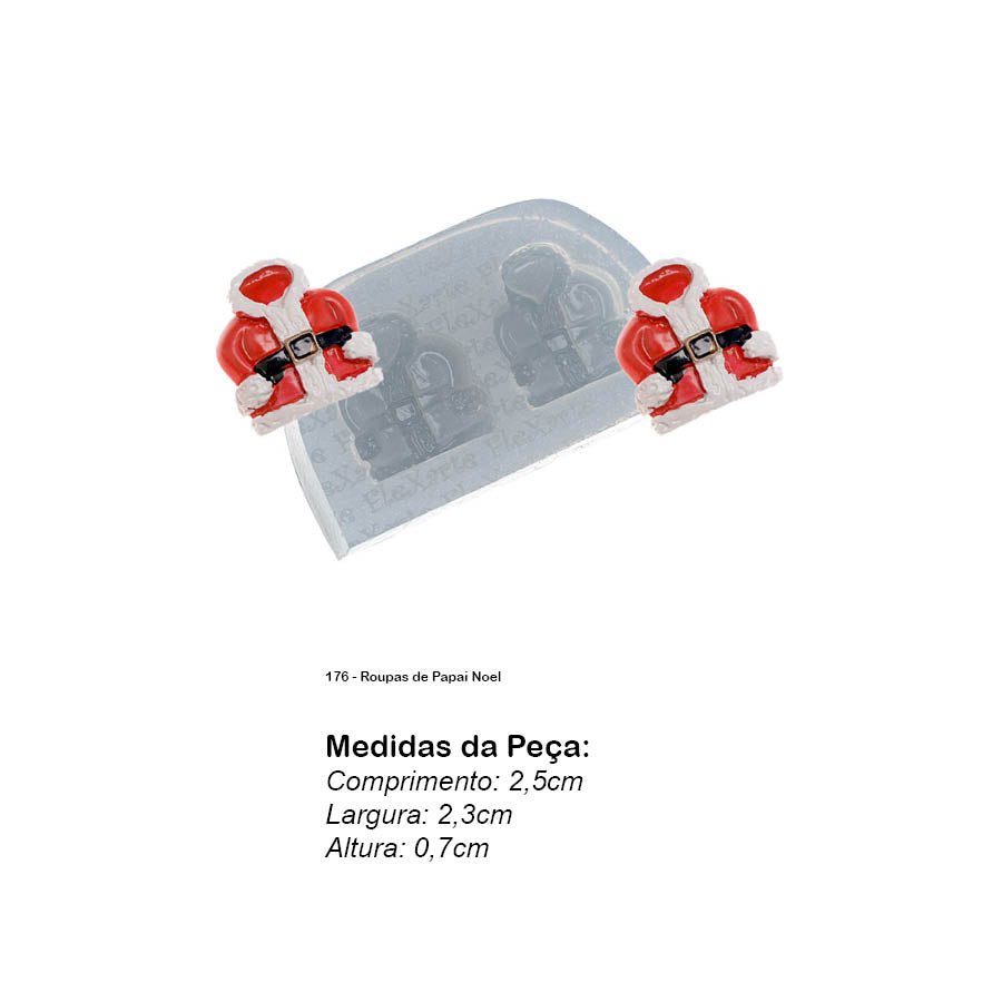 Molde de Silicone 176 - Roupas de Papai Noel