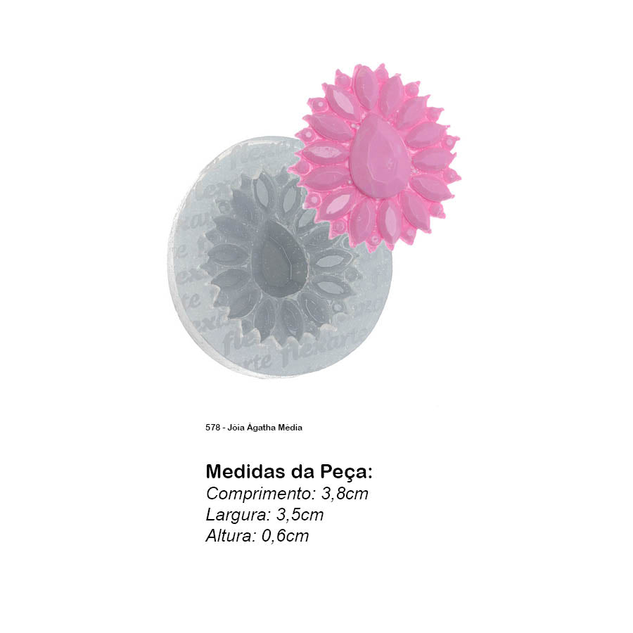Molde de Silicone 578 - Jóia Ágatha Média