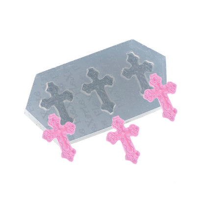 Molde de  Silicone 497 - Trio de Mini Cruzes