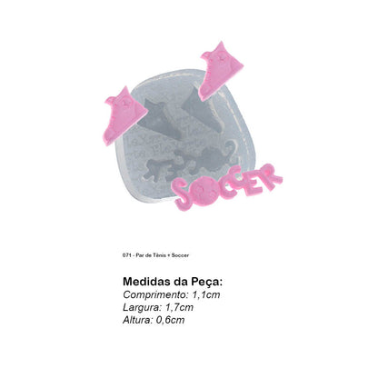 Molde de  Silicone 071 - Par de Tênis + Soccer